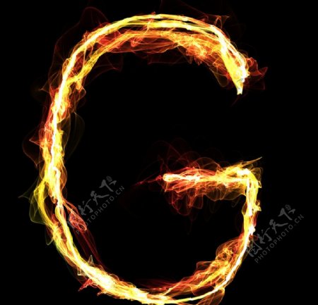 火焰特效文字字母G