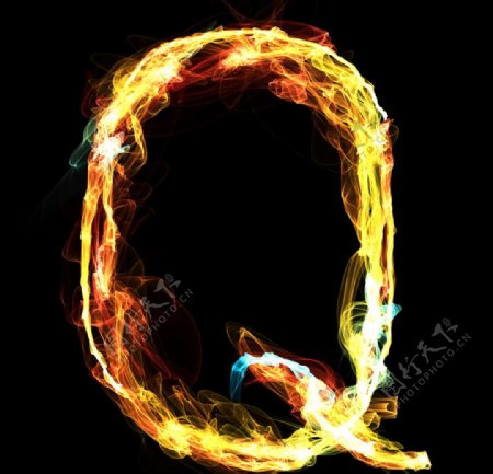 Q字母火焰特效