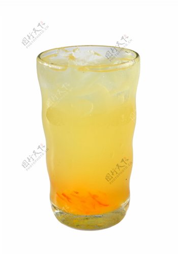 玻璃杯里的蜂蜜柚子茶