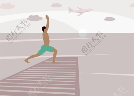 瑜伽运动插画