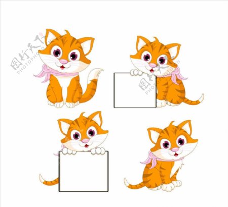 橘猫可爱卡通素材猫咪小猫素材