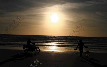 日落海景越南热带地区海
