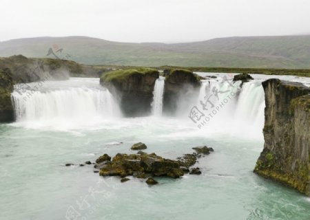 冰岛上帝瀑布瀑布
