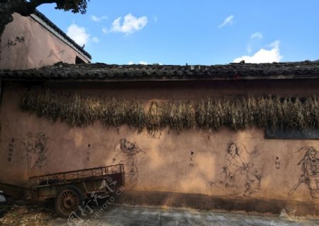 云南民族风景区墙面彩绘