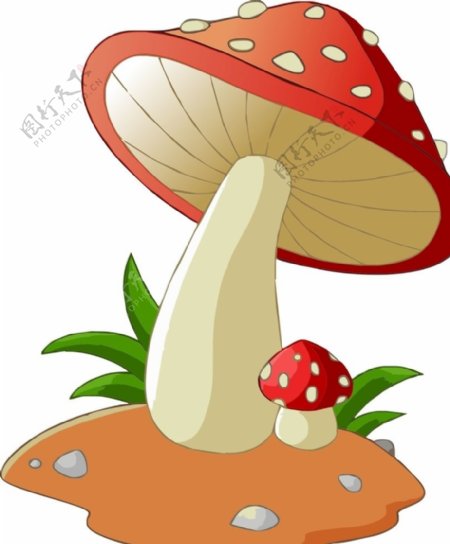 卡通可爱红色蘑菇