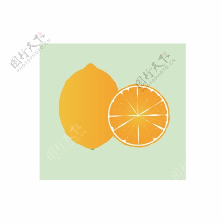 橙子卡通插画