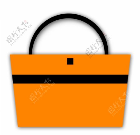 橙色倒梯形隔断色购物袋