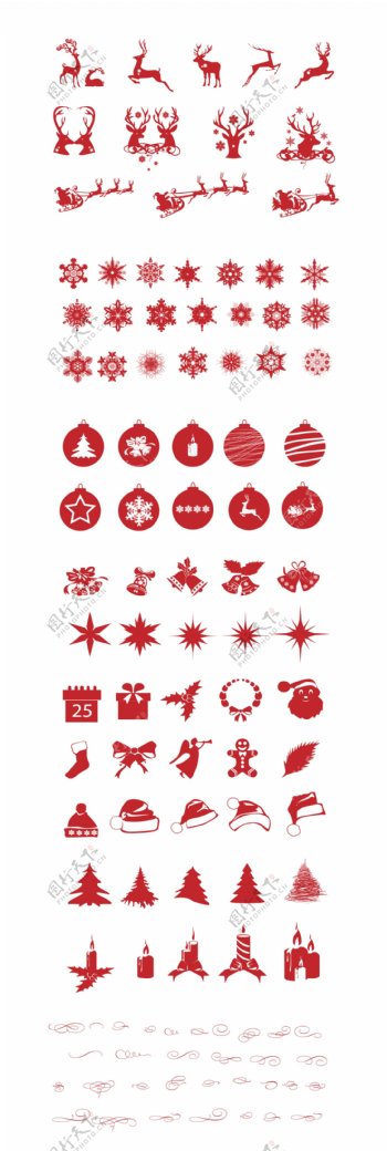 各种圣诞元素图标