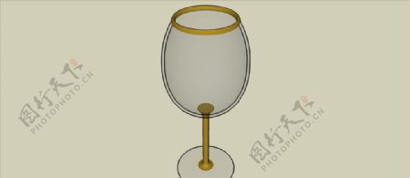 高脚杯红酒杯玻璃杯模型