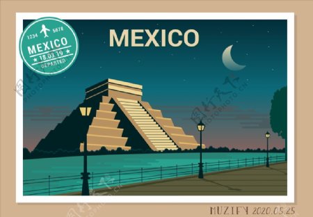 墨西哥太阳金字塔海报