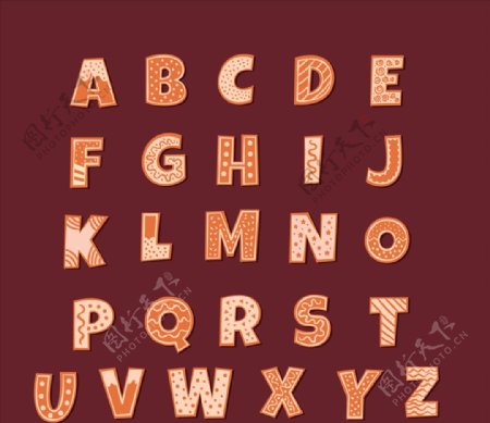花纹饼干字母