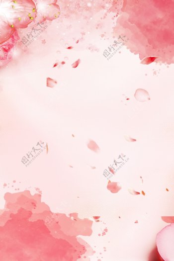 花朵鲜花玫瑰花瓣粉色背景素材