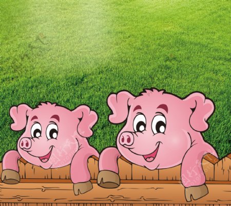 卡通猪猪饲料猪趴护栏