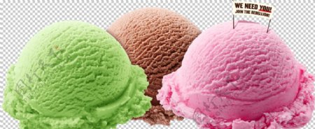 冰淇淋三色球免抠素材