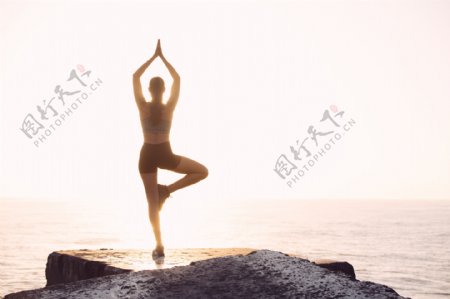 瑜伽运动健身柔美背景素材