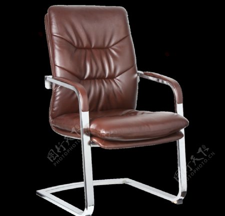 不锈钢褐色带扶手色皮椅45度