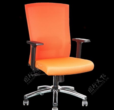 橙色时尚办公椅45度
