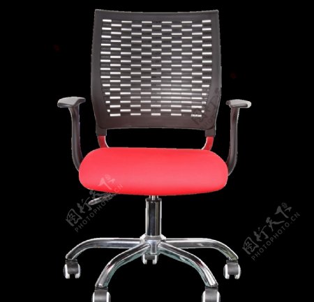 黑红色时尚办公椅正面