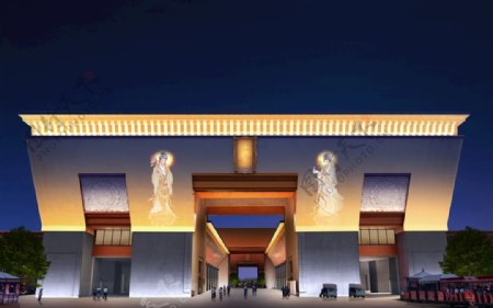 中艺光影分享寺庙照明设计效果图