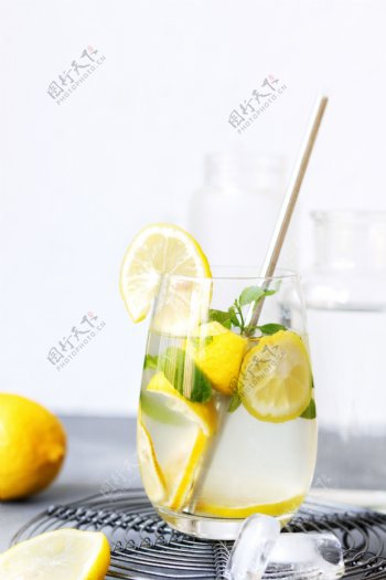 柠檬水饮料饮品背景素材