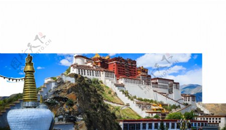 西藏布达拉宫建筑背景海报素材