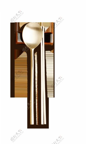 勺子公筷餐具美食海报素材