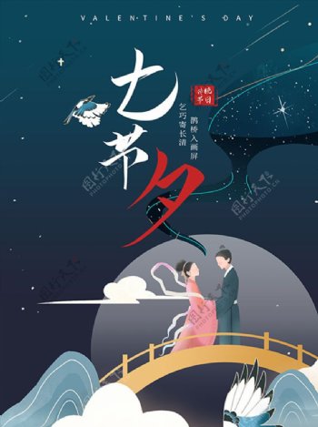 七夕节促销海报