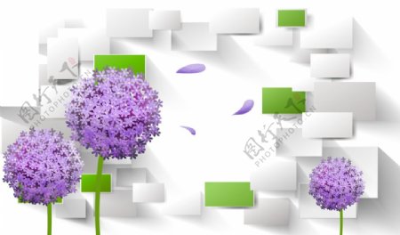 紫色抽象花