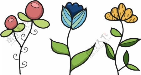 卡通植物花朵
