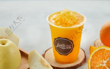 雪梨鲜橙饮品图片