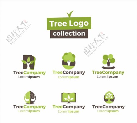 绿色树木企业标志图片