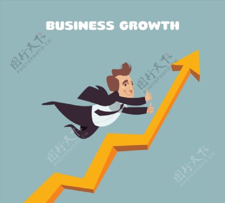 业务曲线和商务男子图片