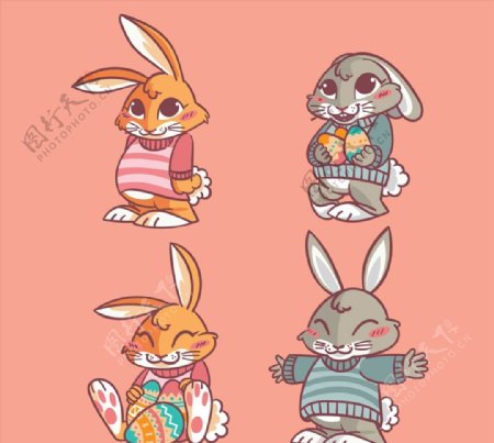 彩绘兔子设计图片