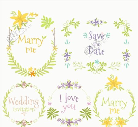 彩色婚礼花环图片