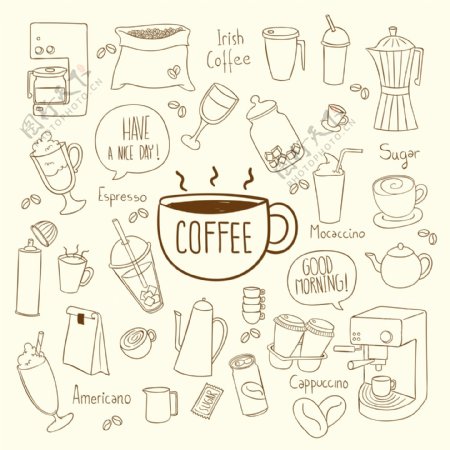 咖啡元素图片