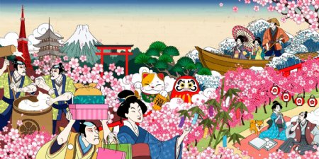日本传统风情人物事物图片