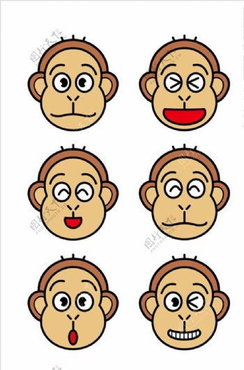 猴子卡通表情图片