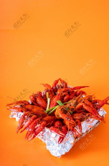 龙虾美食食材背景海报素材图片