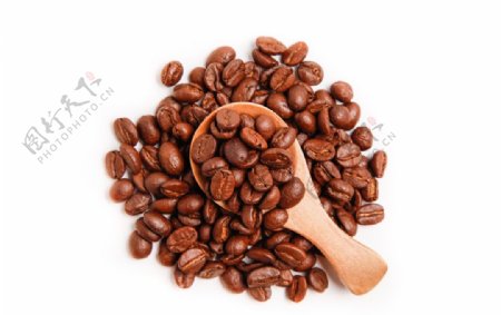 咖啡豆木勺原料背景海报素材图片