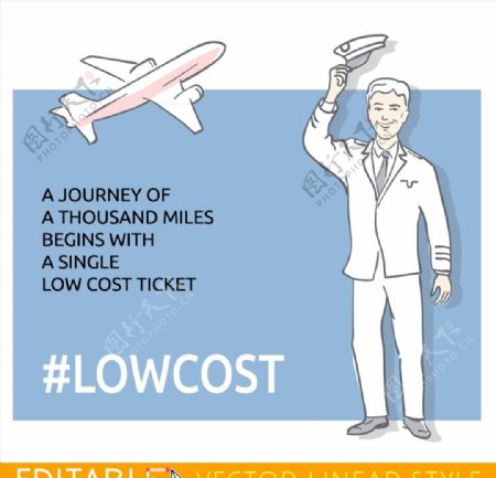 飞机低成本宣传海报图片
