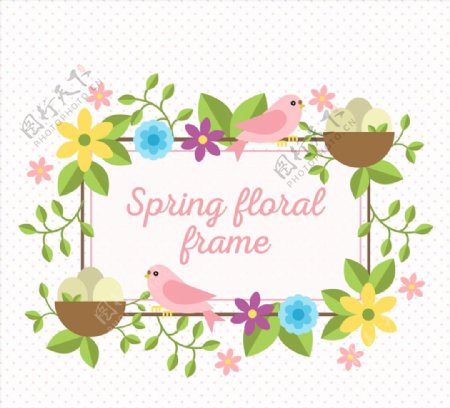 春季花卉框架图片