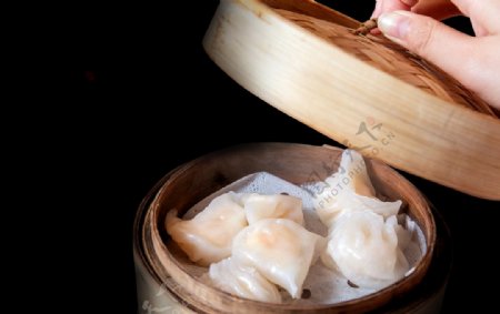 蒸饺美食食材背景海报素材图片