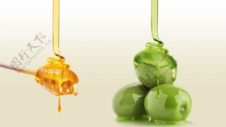 蜂蜜橄榄油元素图片