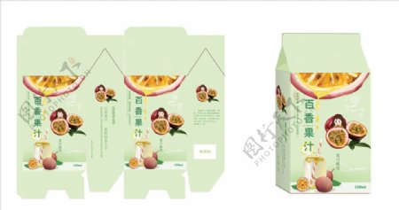百香果汁包装盒图片