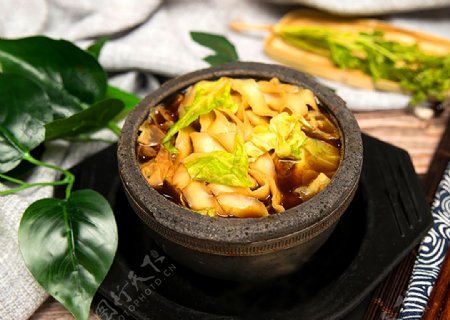 石锅白菜美食食材背景海报素材图片