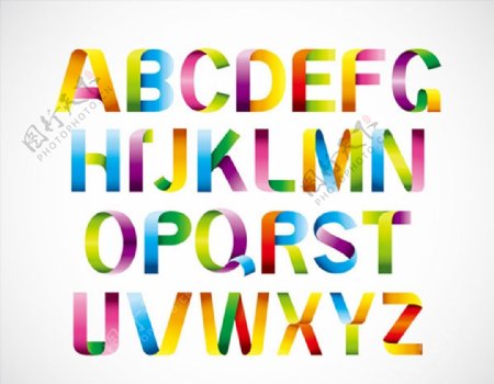 彩虹折叠字母图片