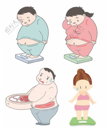 肥胖人士卡通图片