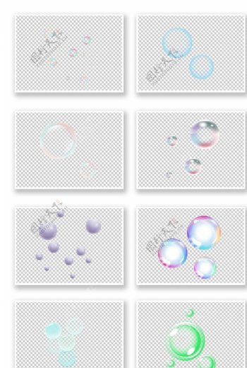 透明水气泡PNG元素图片