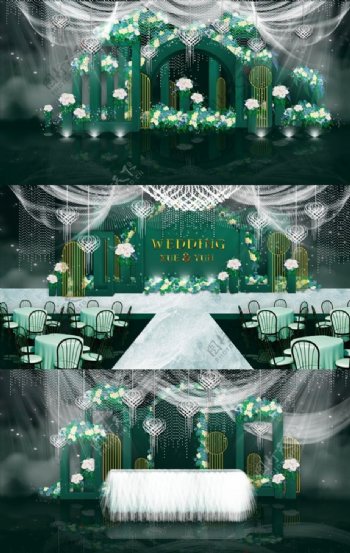绿色婚礼图片