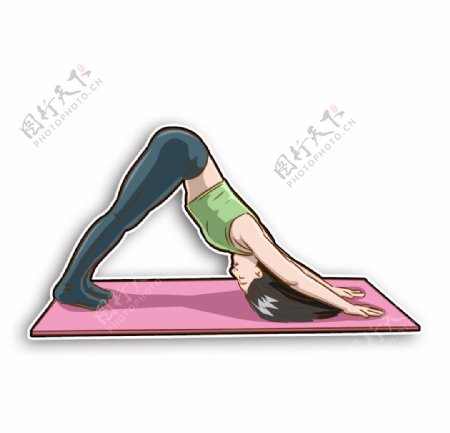 瑜伽锻炼养生减肥塑身瘦身分层图图片